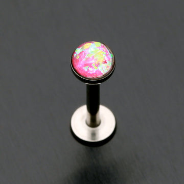 Detail View 1 of Opal Glitter Shower Dome Steel Labret-Pink